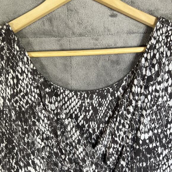 Garnet Hill Dress Medium Gray Starlet Jersey Knit Pockets Faux Wrap READ - Picture 2 of 14
